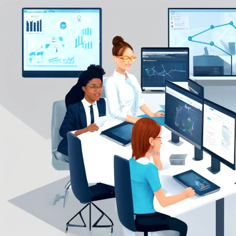 Customer support team assisting with AI tools